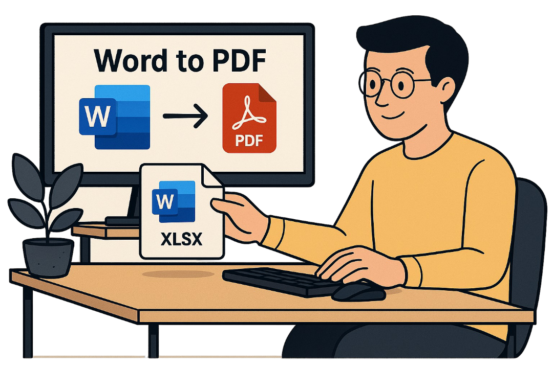 Word to PDF Converter Illustration